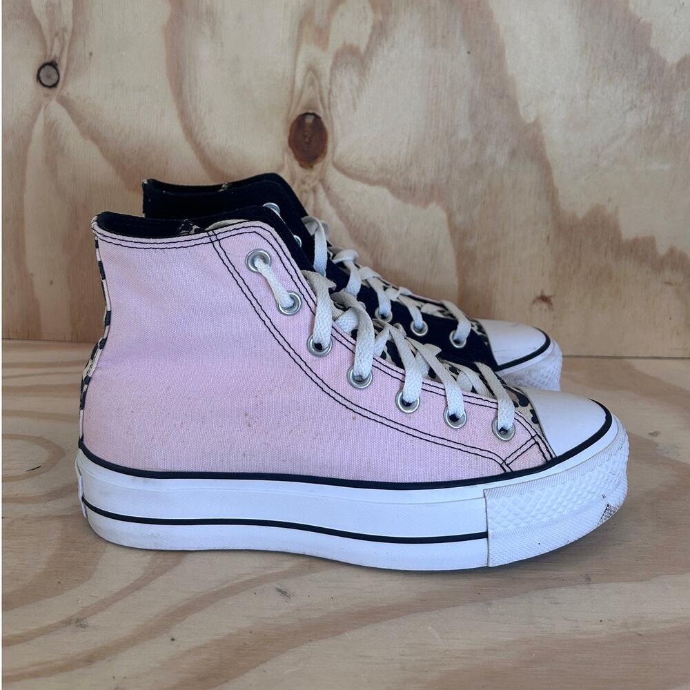 Converse All Star CT Lift Platform Print Sneakers Black/Pink Women's 7.5-569005C - Picture 2 of 10